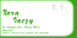 nora vaczy business card