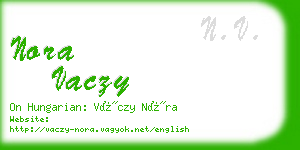 nora vaczy business card